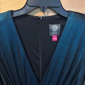 Vince Camuto Shimmering Teal and Black Dress